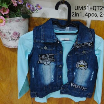 UM51QT298-Baju Rompi Jeans (2in1)-Seri 4