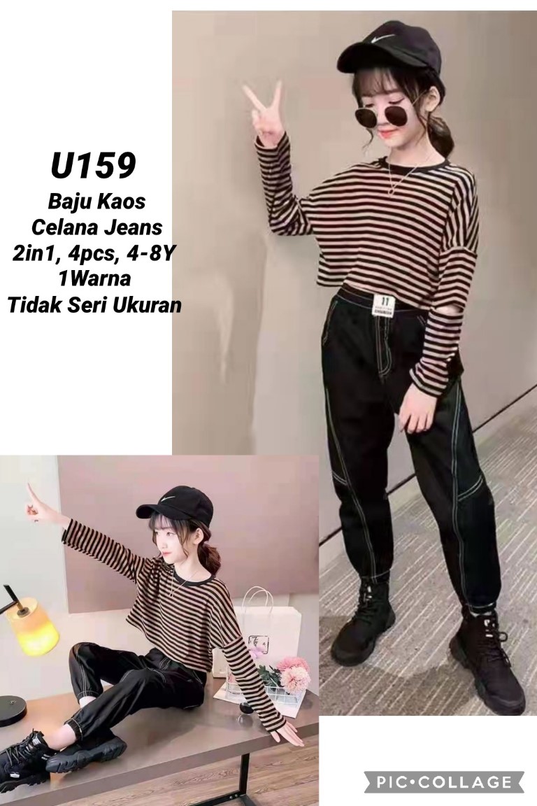 U159-Baju Celana Jeans (2in1)-Seri 4