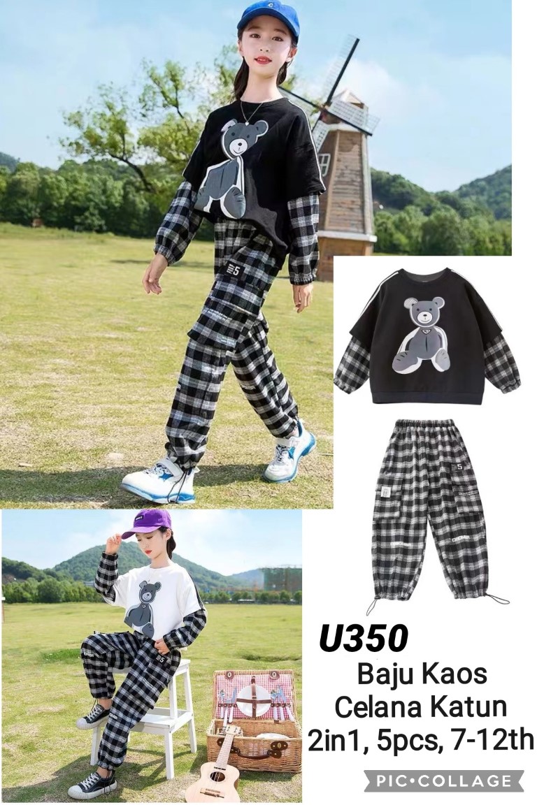 U350-Baju Kaos Celana Katun (2in1)-Seri 5