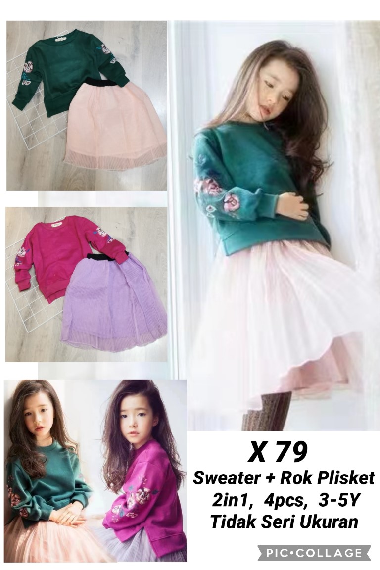 X79-Sweater Rok Plisket (2in1)-Seri 4