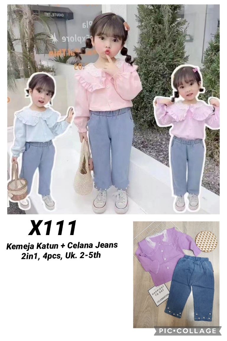 X111-Kemeja Celana Jeans (2in1)-Seri 4