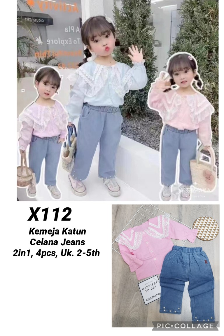 X112-Kemeja Celana Jeans (2in1)-Seri 4