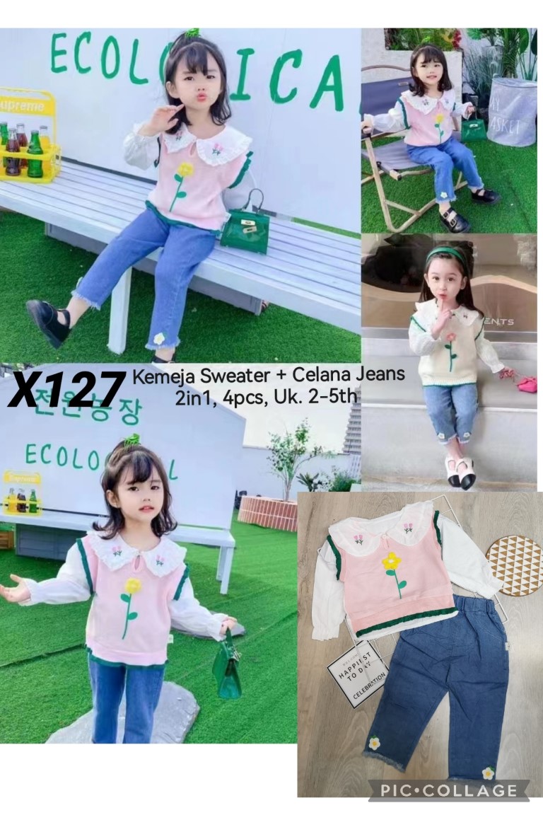 X127-Kemeja Celana Jeans (2in1)-Seri 4
