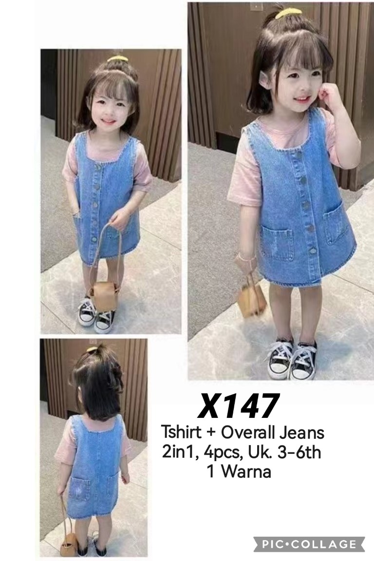 X147-Baju Overall Jeans (2in1)-Seri 4