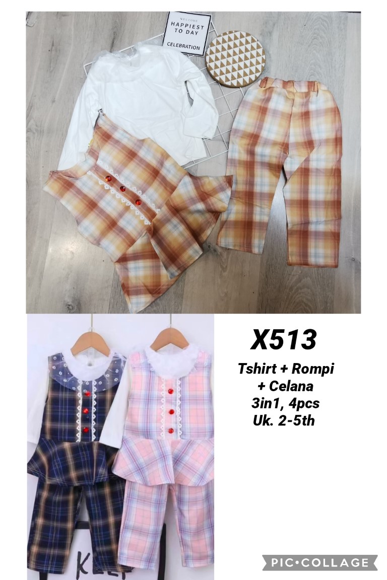 X513-Baju Rompi Celana (3in1)-Seri 4