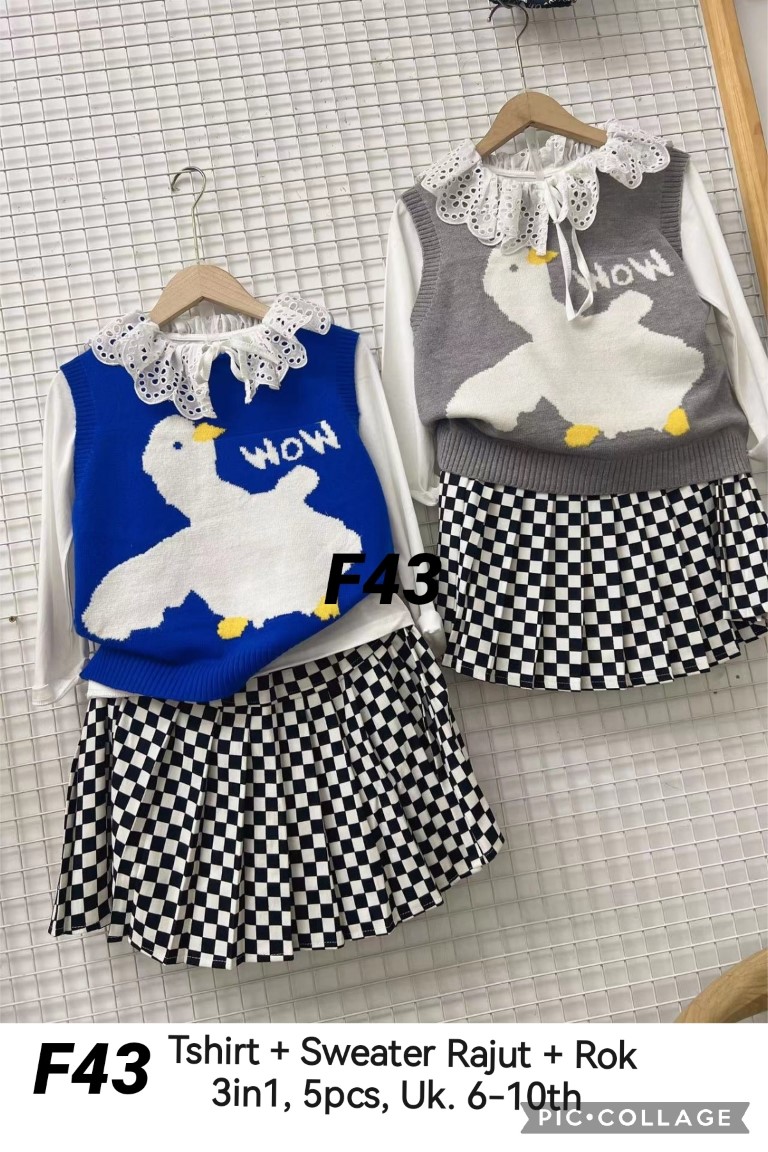 F43-Baju Sweater Rajut Rok (3in1)-Seri 5