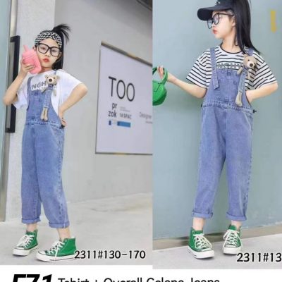 F71-Baju Overall Celana Jeans (2in1)-Seri 5