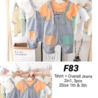 F83-Baju Overall Jeans Baby (2in1)-Seri 3