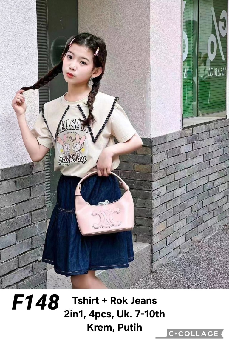 F148-Baju Rok Jeans (2in1)-Seri 4