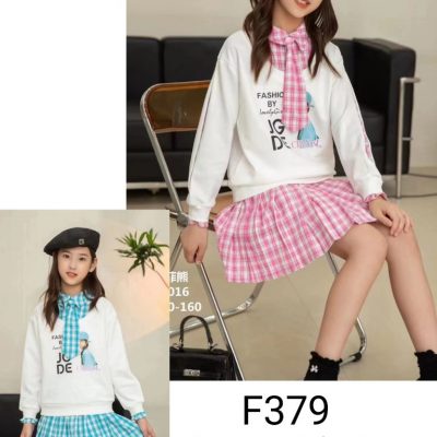 F379-Baju Sweater Rok Dasi (2in1)-Seri 5