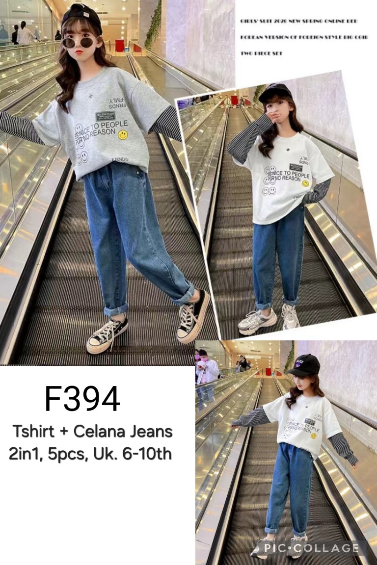 F394-Baju Celana Jeans (2in1)-Seri 5