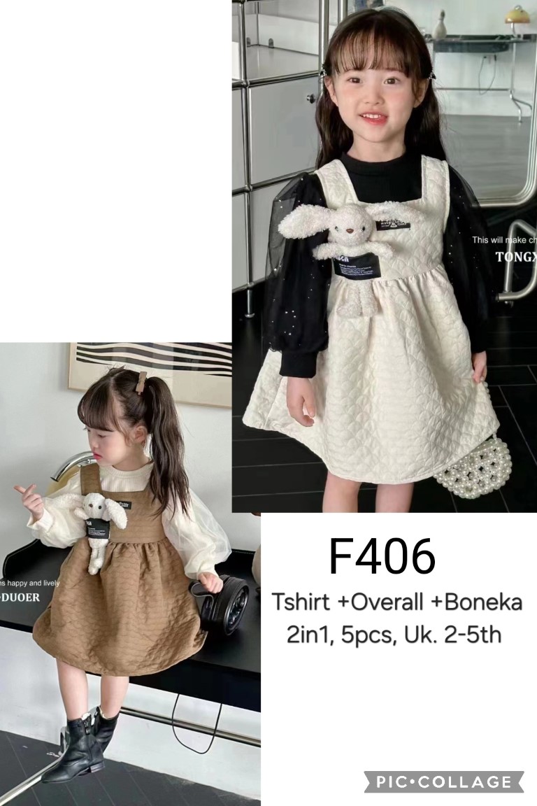 F406-Baju Overall Boneka (2in1)-Seri 5