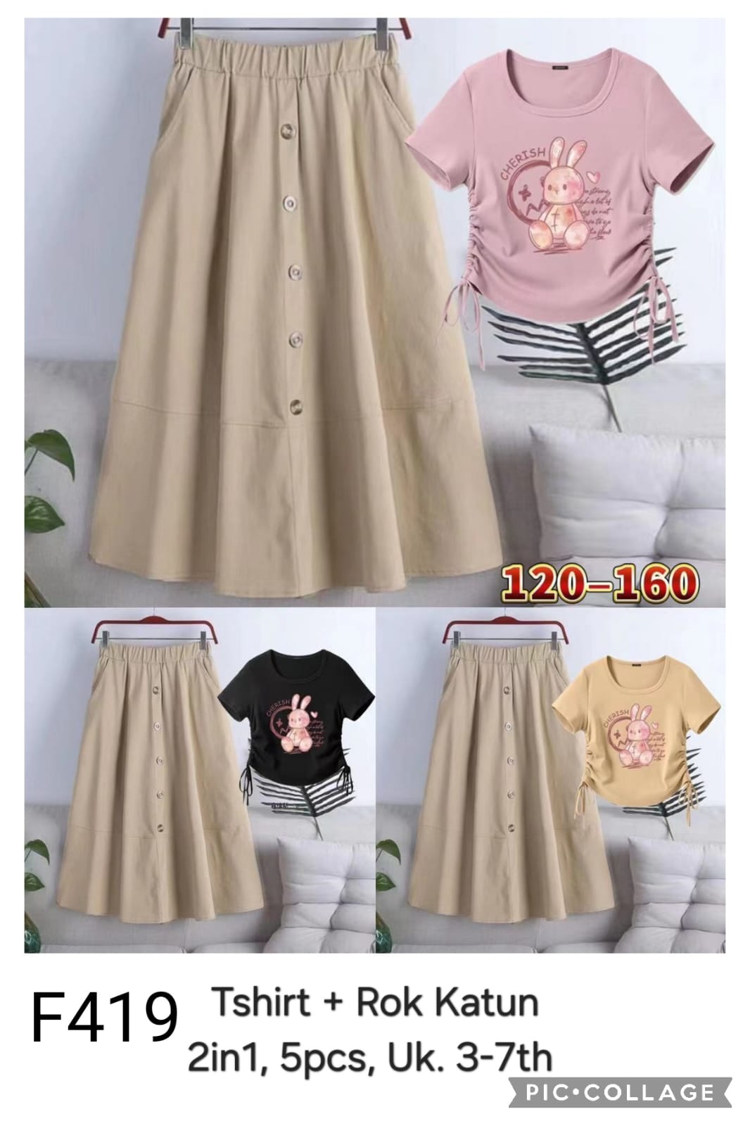 F419-Baju Rok Katun (2in1)-Seri 5