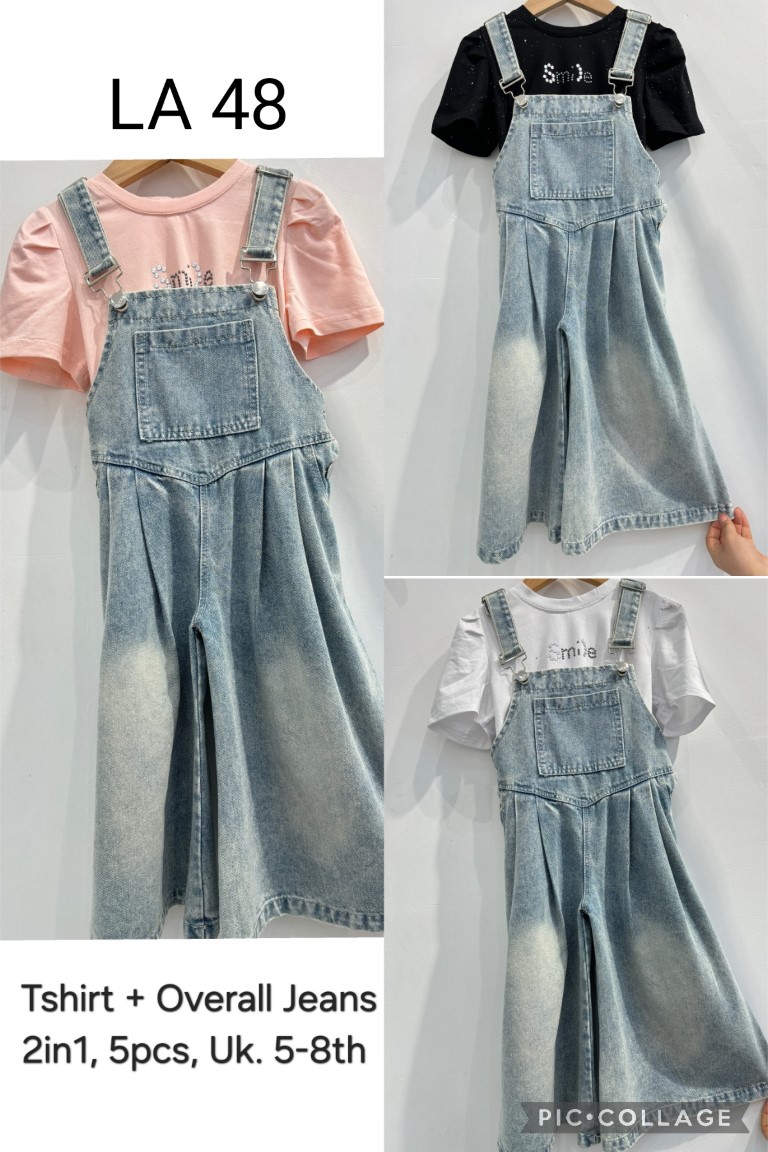 LA48-Baju Overall Celana Jeans (2in1)-Seri 5
