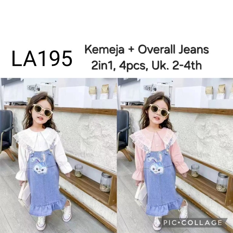 LA195-Kemeja Overall Jeans (2in1)-Seri 4