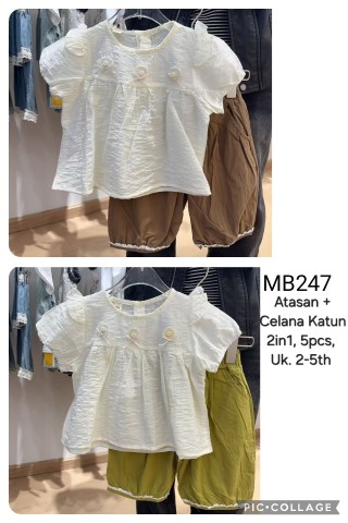 MB247-Baju Celana Katun (2in1)-Seri 5