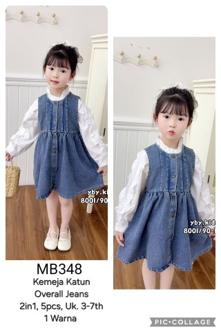 MB348-Kemeja Katun Overall Jeans (2in1)-Seri 5