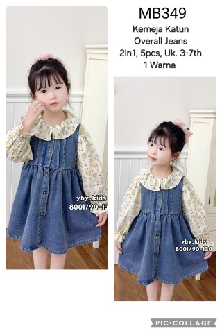 MB349-Kemeja Katun Overall Jeans (2in1)-Seri 5
