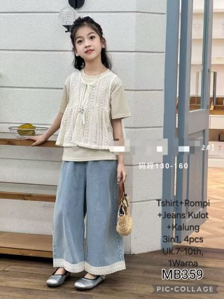 MB359-Baju Rompi Celana Jeans Kulot Kalung (3in1)-Seri 4