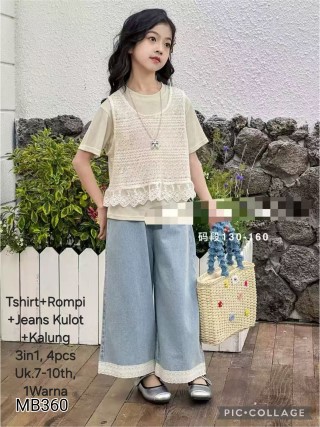 MB360-Baju Rompi Celana Jeans Kulot Kalung (3in1)-Seri 4