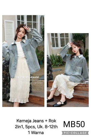 MB50-Kemeja Jeans Rok (2in1)-Seri 5