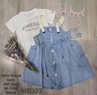 MB323-Baju Overall Jeans Biru (2in1)-Seri 5