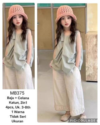 MB375-Baju Atasan Celana Katun (2in1)-Seri 4