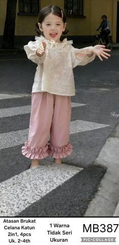 MB387-Baju Brukat Celana Katun (2in1)-Seri 4