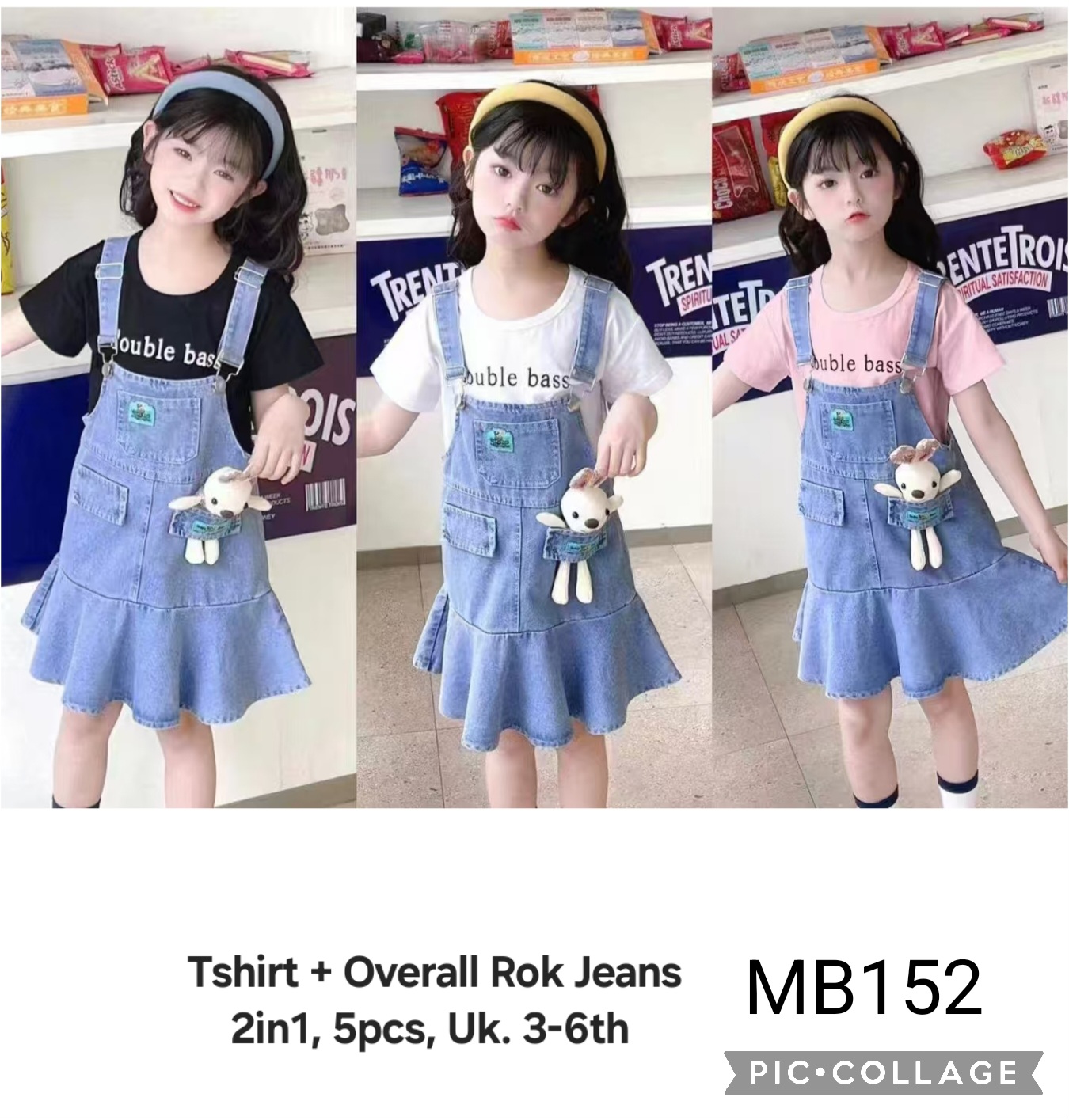 MB152-Baju Overall Rok Jeans (2in1)-Seri 5