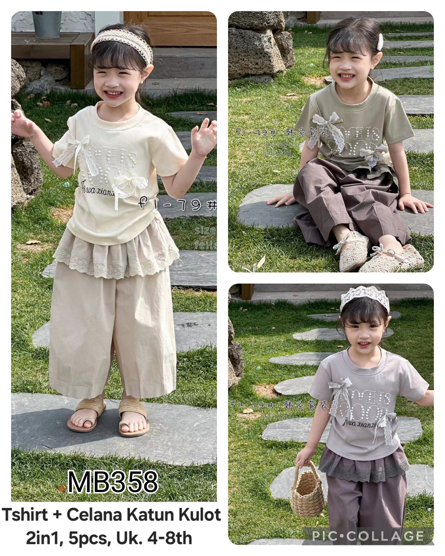 MB358-Baju Celana Katun Kulot (3in1)-Seri 5