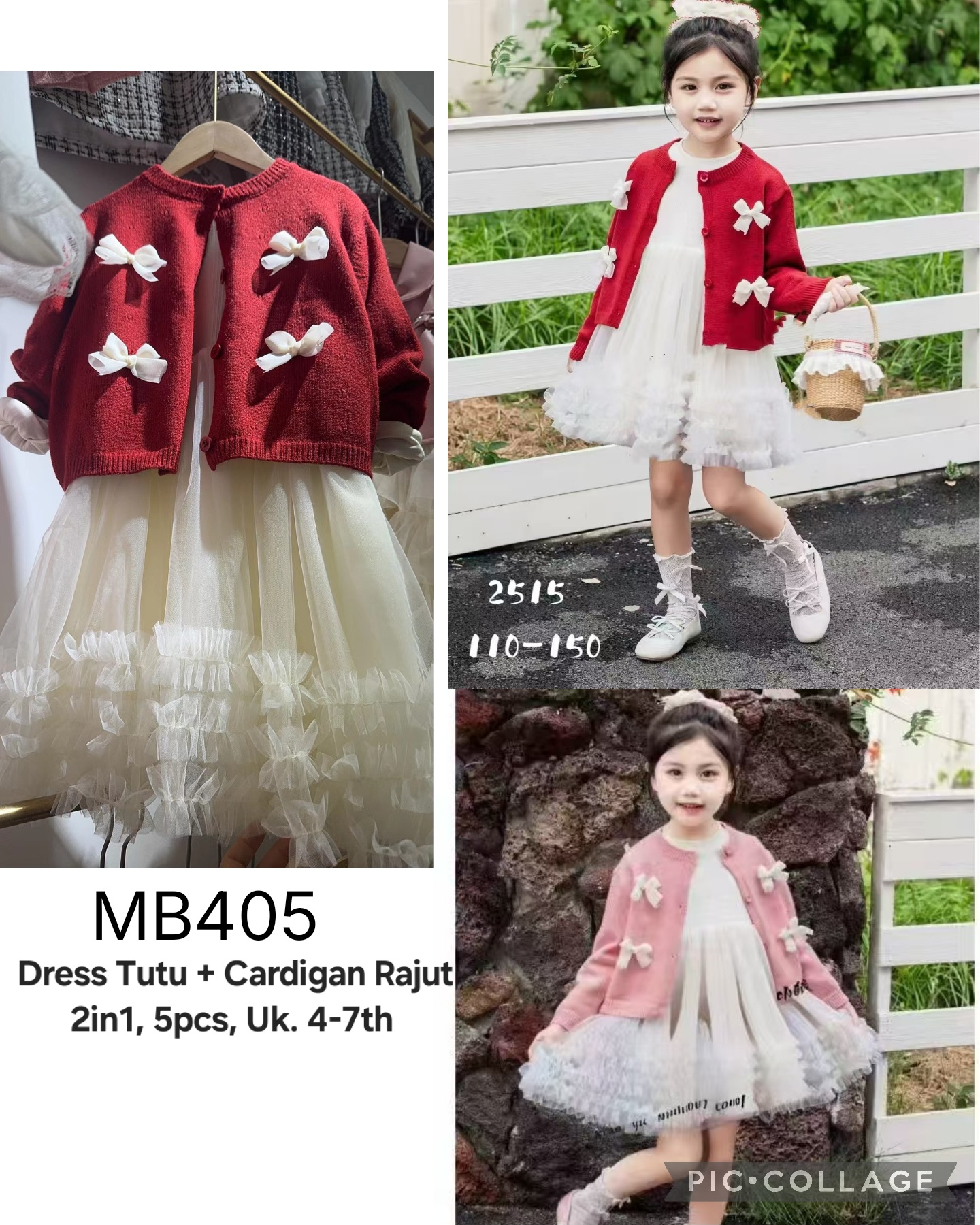 MB405-Dress Tutu Cardigan Rajut (2in1)-Seri 5