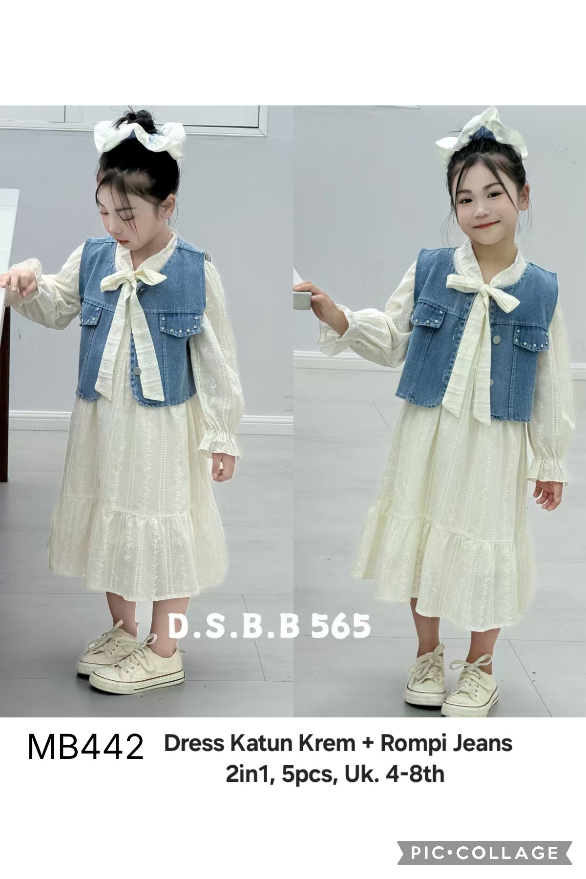 MB442-Dress Rompi Jeans (2in1)-Seri 5