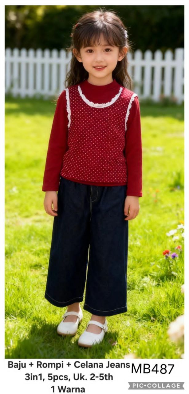 MB487-Baju Rompi Celana Jeans (3in1)-Seri 5