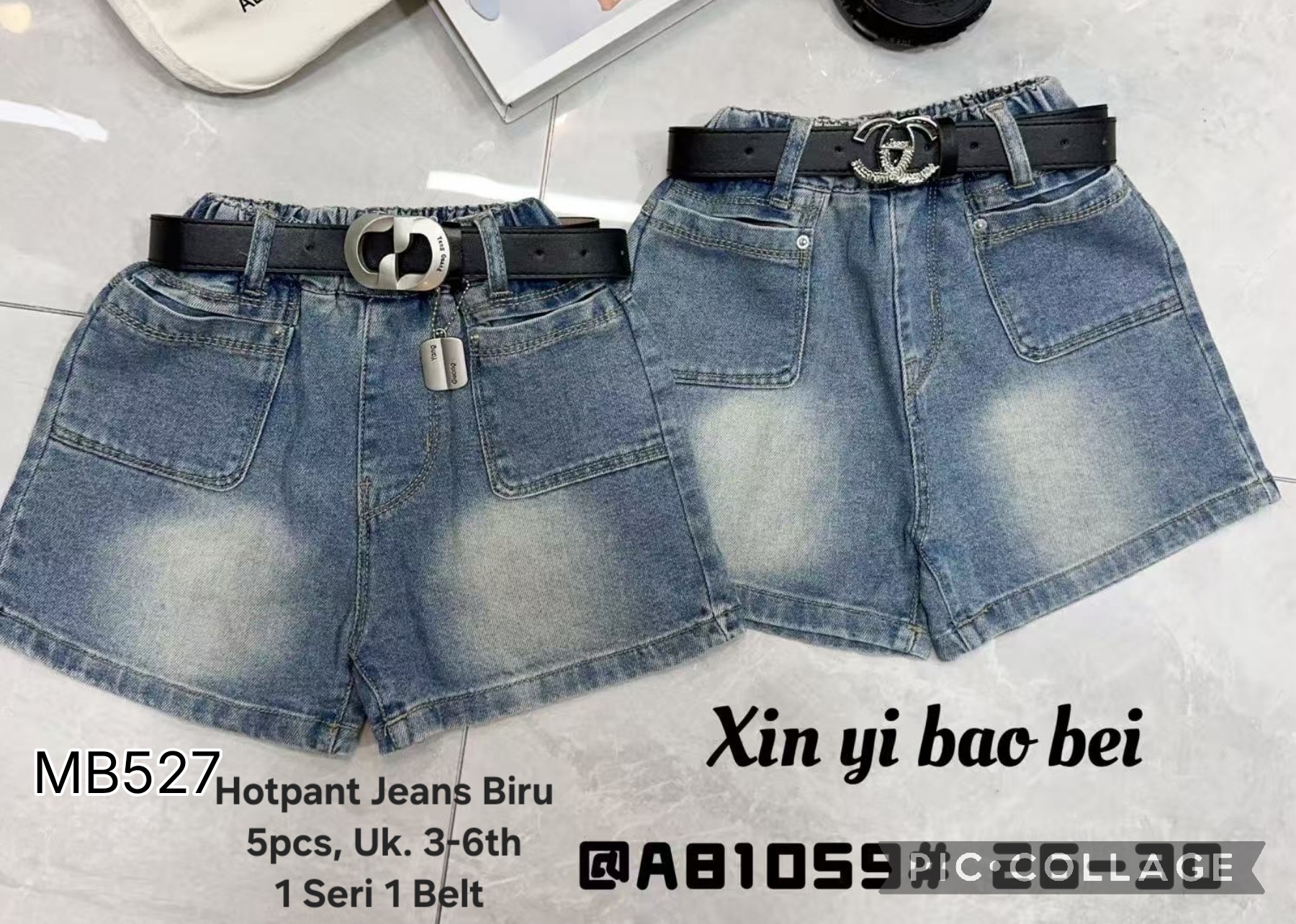 MB527-Hotpant Jeans Biru-Seri 5