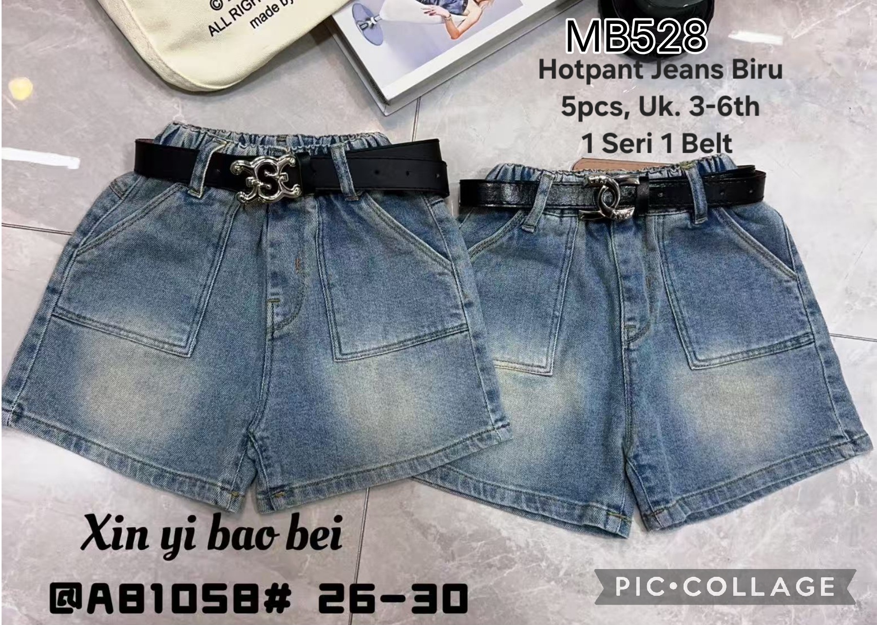 MB528-Hotpant Jeans Biru-Seri 5