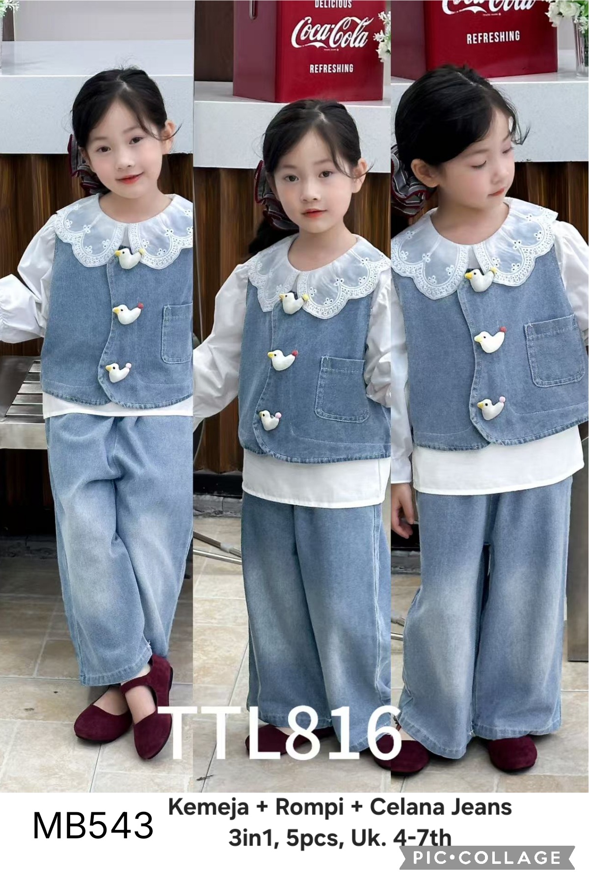 MB543-Kemeja Rompi Celana Jeans (3in1)-Seri 5