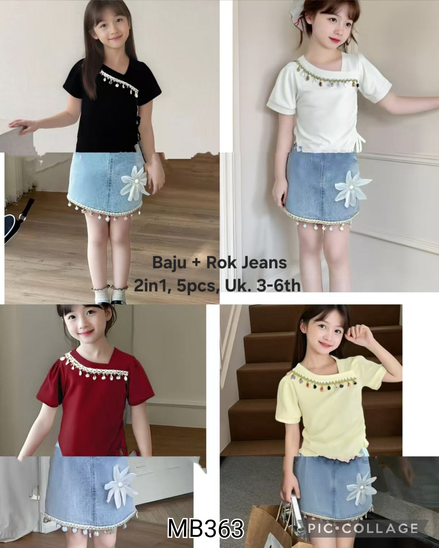 MB363-Baju Rok Jeans (2in1)-Seri 5
