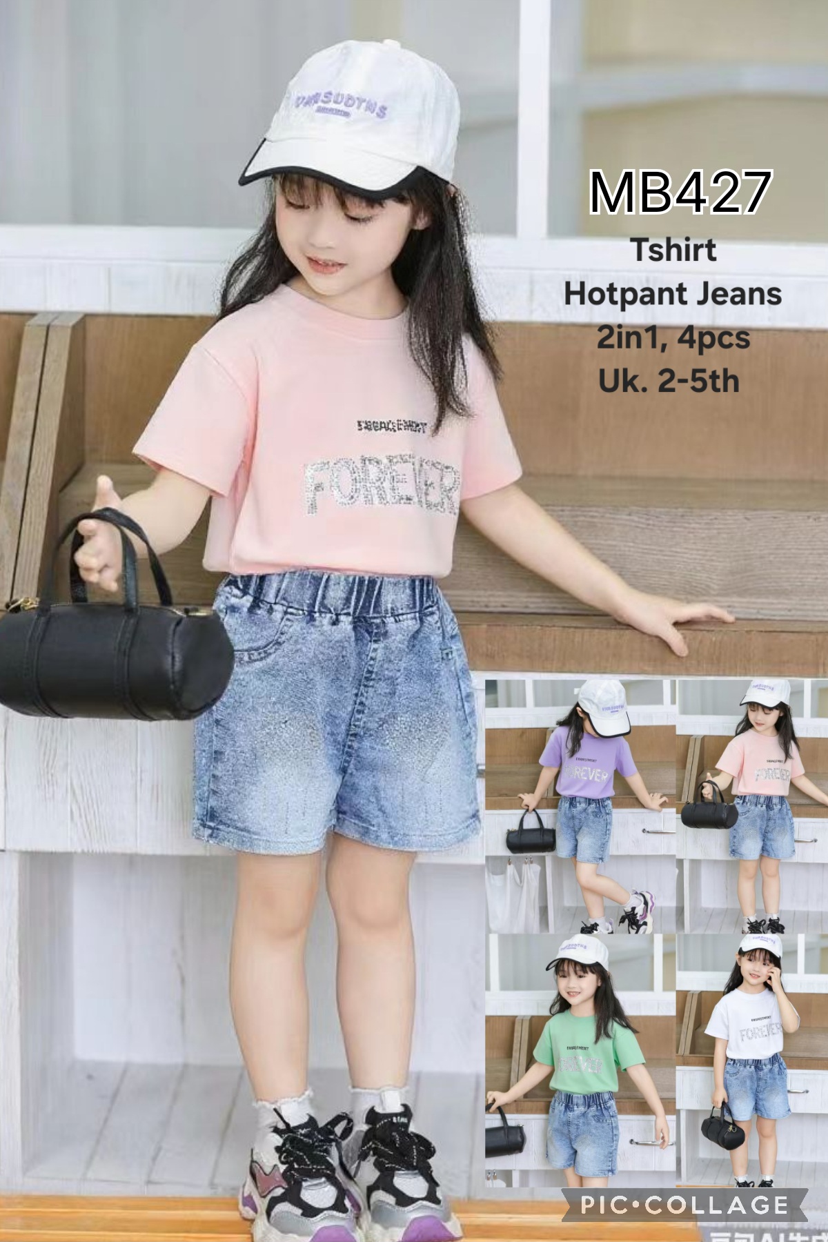 MB427-Baju Hotpant Jeans (2in1)-Seri 4